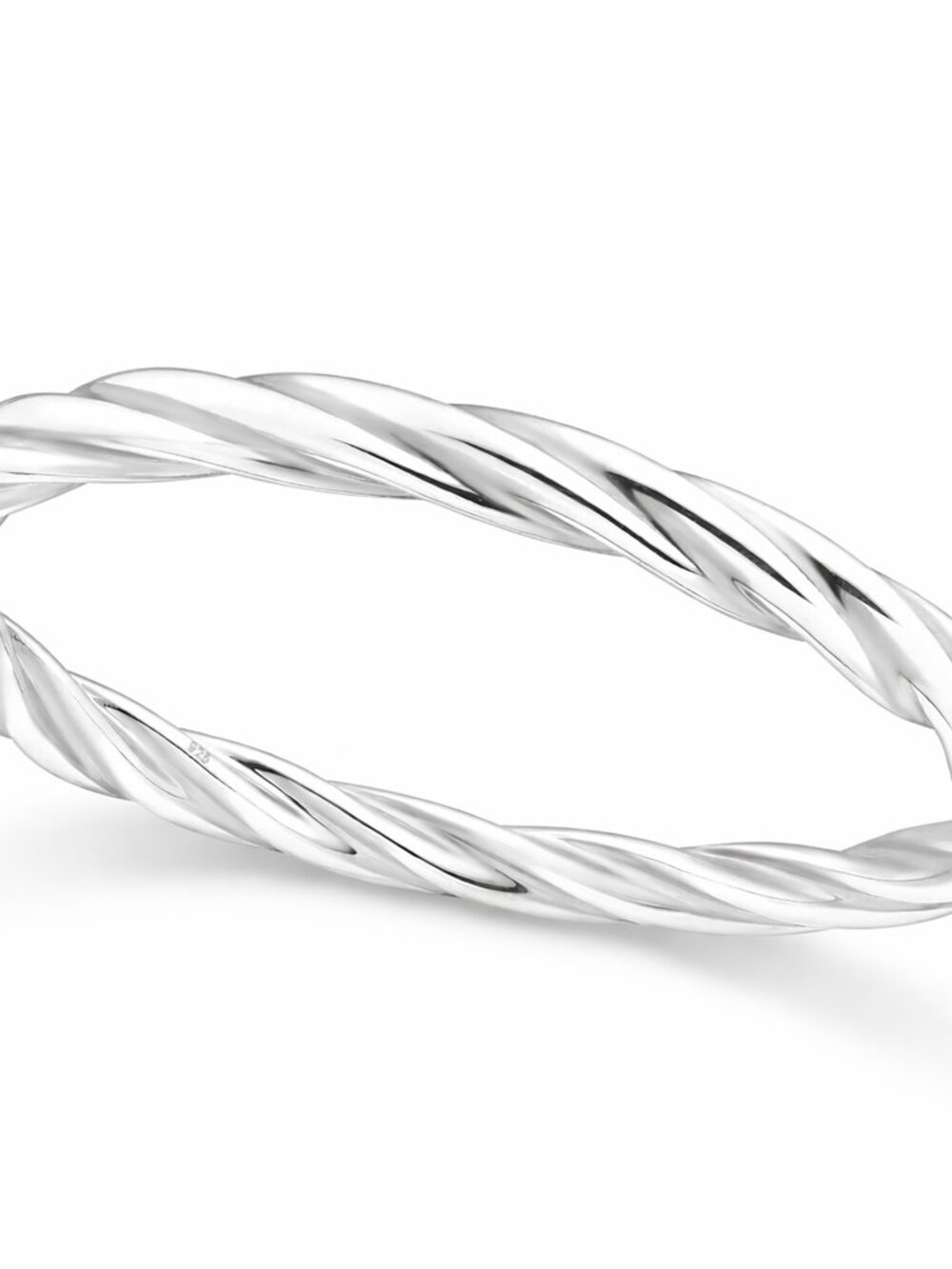 Sterling Silver “Luxe Twisted Bangle” Bracelet Polished Stackable